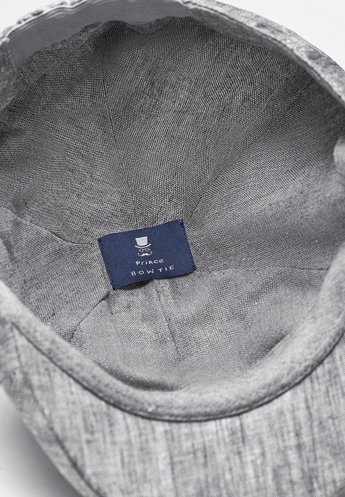 (Grau) Leinen-Schiebermütze Innenfutter Baumwolle – Prince Bowtie Label