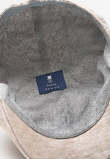 (Beige) Leinen-Schiebermütze Innenfutter Baumwolle – Prince Bowtie Label