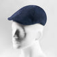 (Dunkelblau) Schiebermütze Herren Tweed Flat Cap – Seitenansicht auf Mannequin
