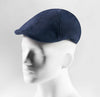 (Dunkelblau) Schiebermütze Herren Tweed Flat Cap – Seitenansicht auf Mannequin