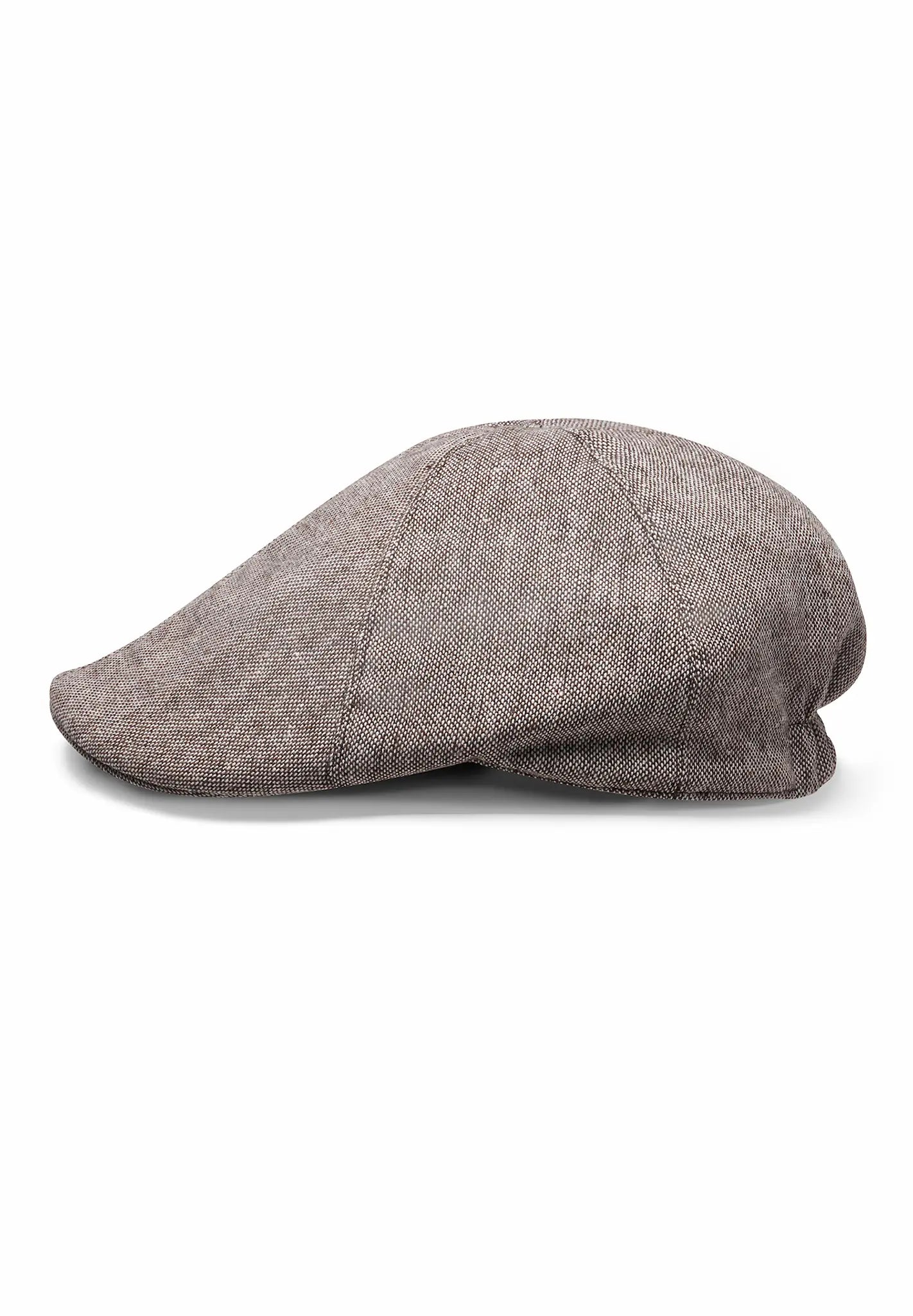 (Beige) Schiebermütze Herren Tweed – Draufsicht