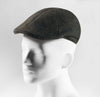 (Dunkelgrün) Schiebermütze Herren Tweed Flat Cap – Seitenansicht auf Mannequin