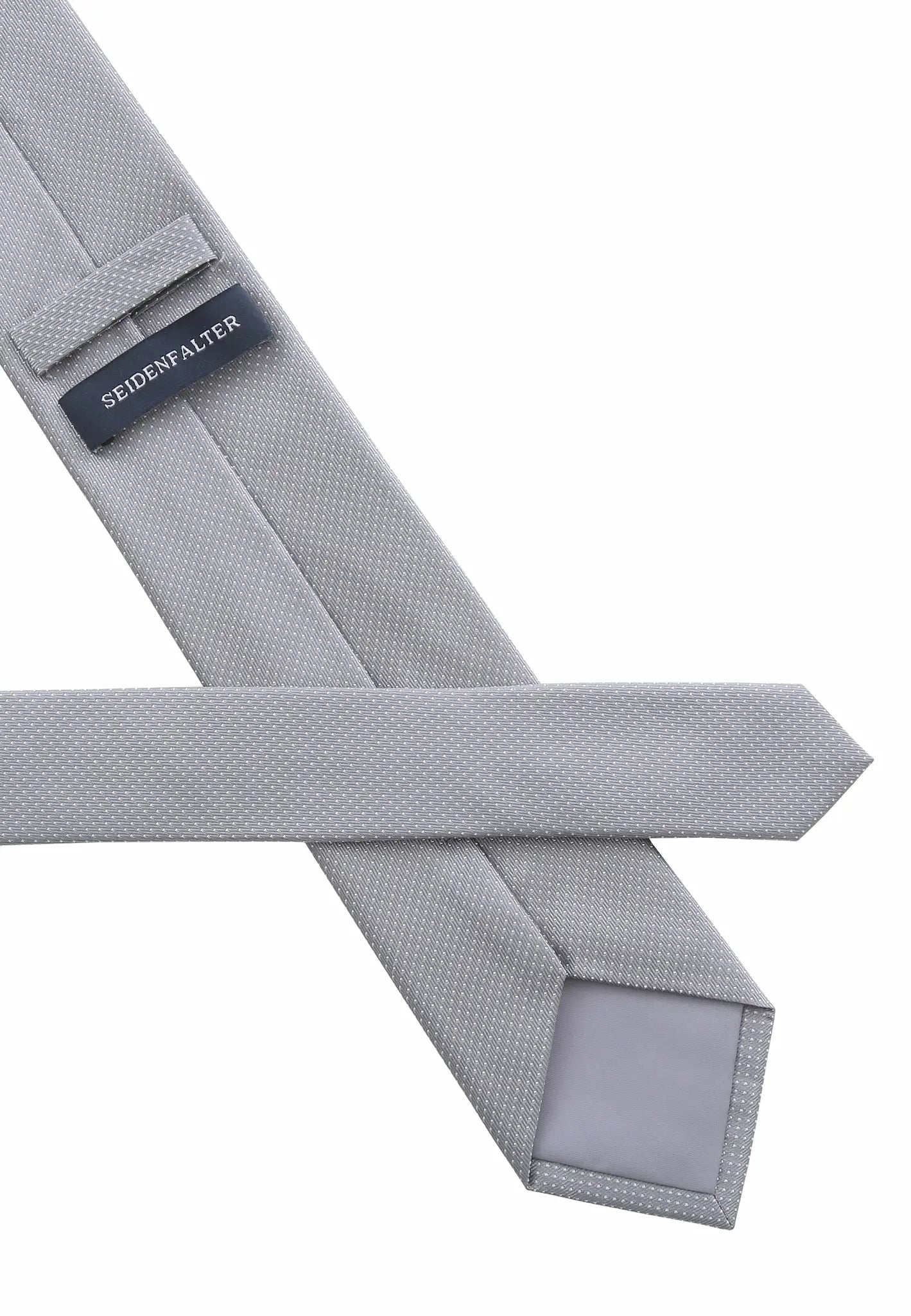 (Grau) seidenkrawatte herren picote verarbeitung label naht detail