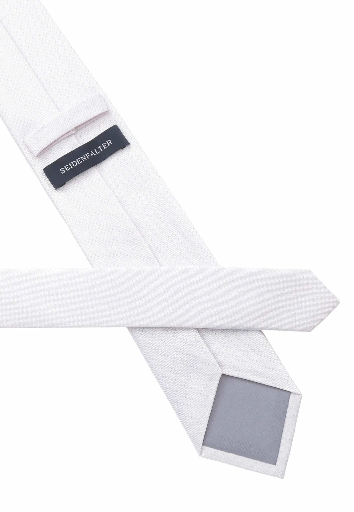 (Weiß) seidenkrawatte herren picote verarbeitung label naht detail