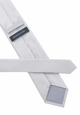 (Hellgrau) seidenkrawatte herren picote verarbeitung label naht detail