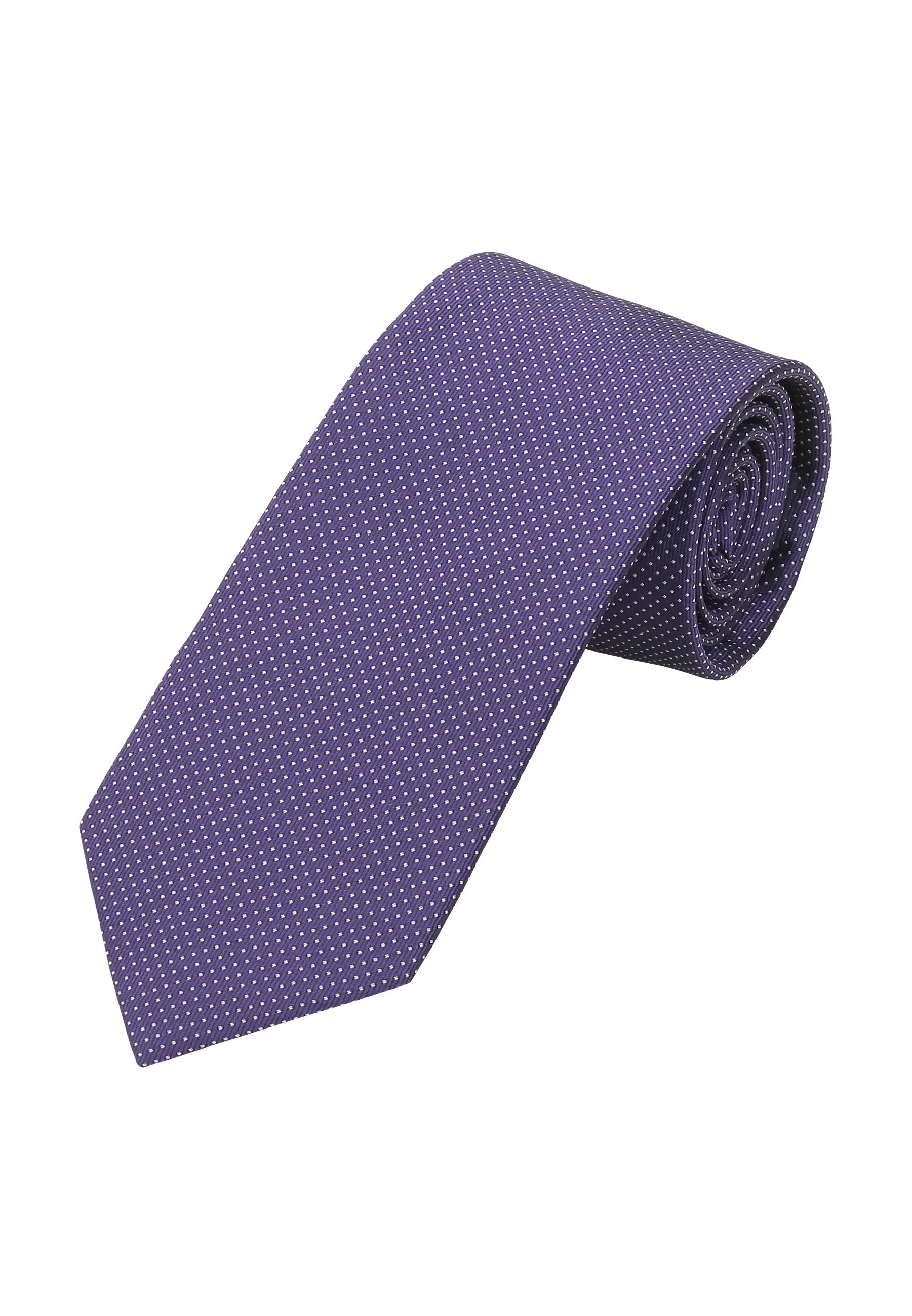(Dunkellila) krawatte herren 100 prozent seide picote 7 cm gerollt