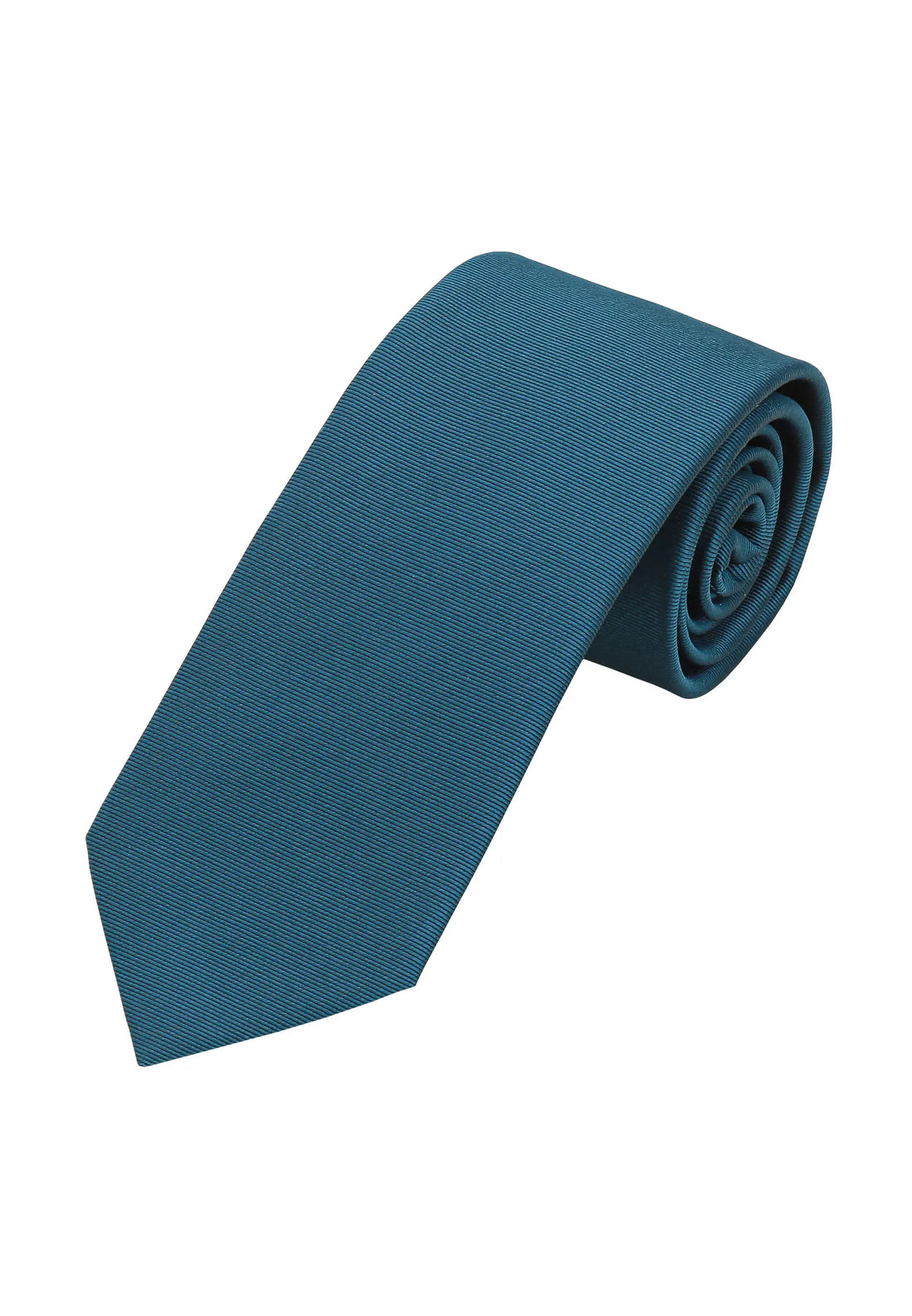 (Petrol) Uni Krawatte 7cm–7.5cm gerollt Vorderansicht