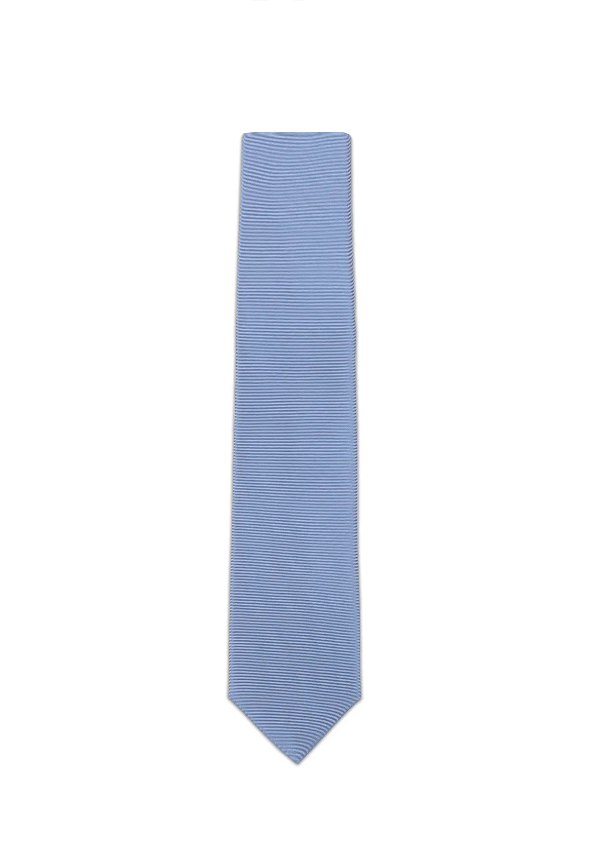 (Hellblau) Uni Krawatte 7cm–7.5cm flach Frontansicht