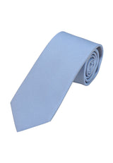 (Hellblau) Uni Krawatte 7cm–7.5cm gerollt Vorderansicht