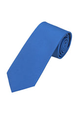 (Blau) Uni Krawatte 7cm–7.5cm gerollt Vorderansicht