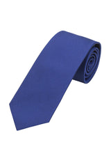 (Jeansblau) Uni Krawatte 7cm–7.5cm gerollt Vorderansicht