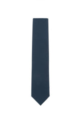 (Dunkelblau) Uni Krawatte 7cm–7.5cm flach Frontansicht