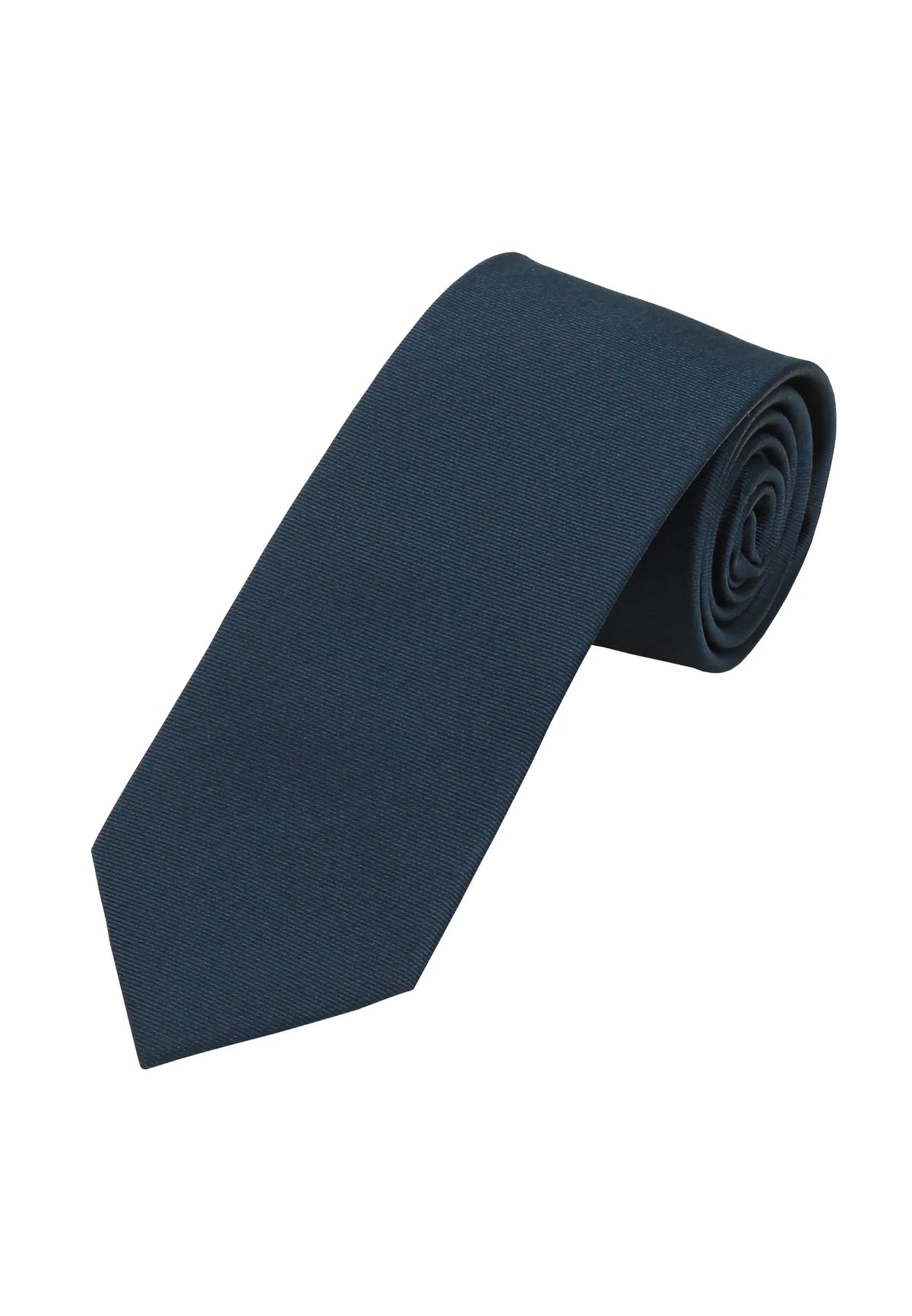 (Dunkelblau) Uni Krawatte 7cm–7.5cm gerollt Vorderansicht