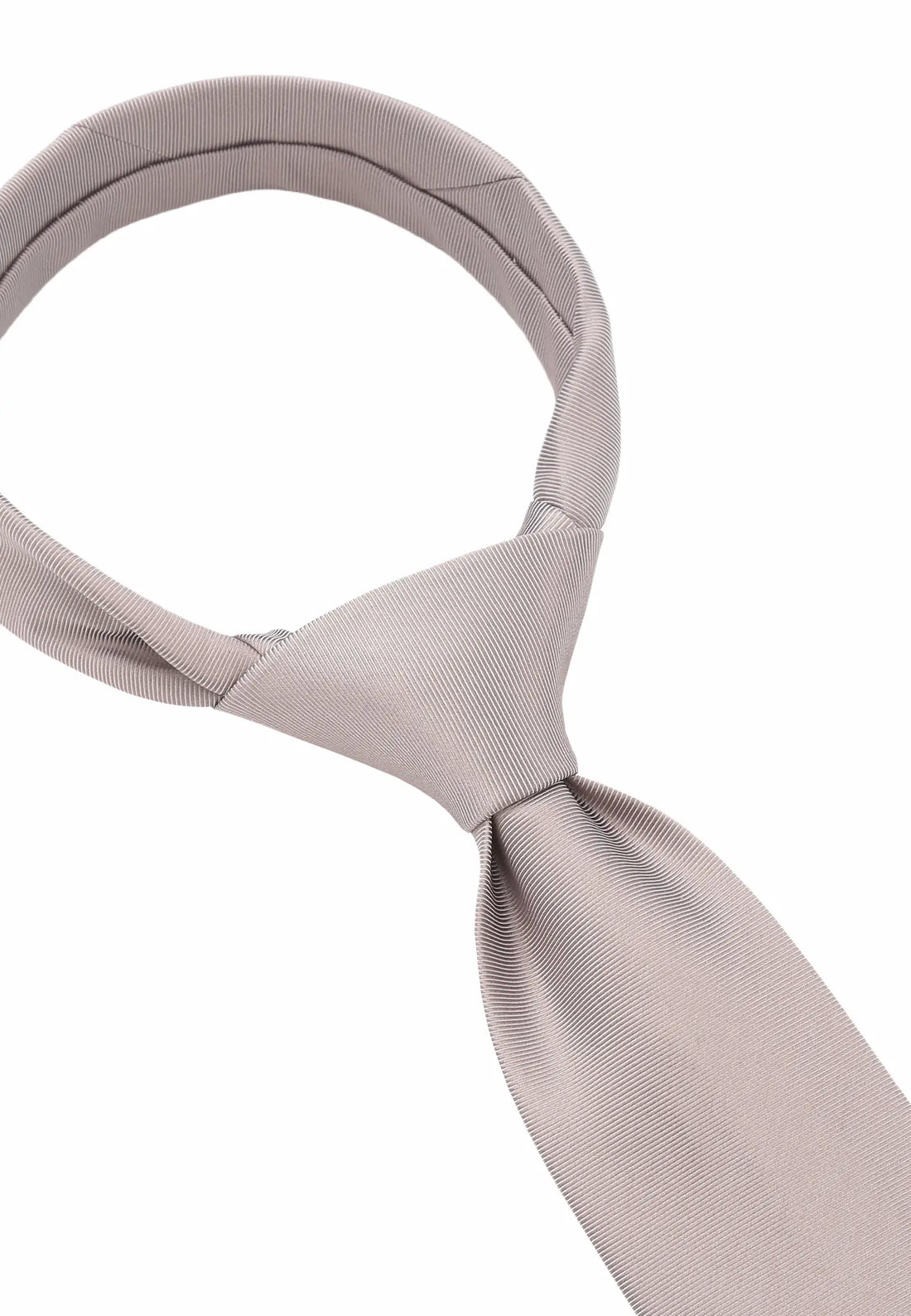 (Beige) Uni Krawatte Detail Knotenbereich feine Uni Struktur