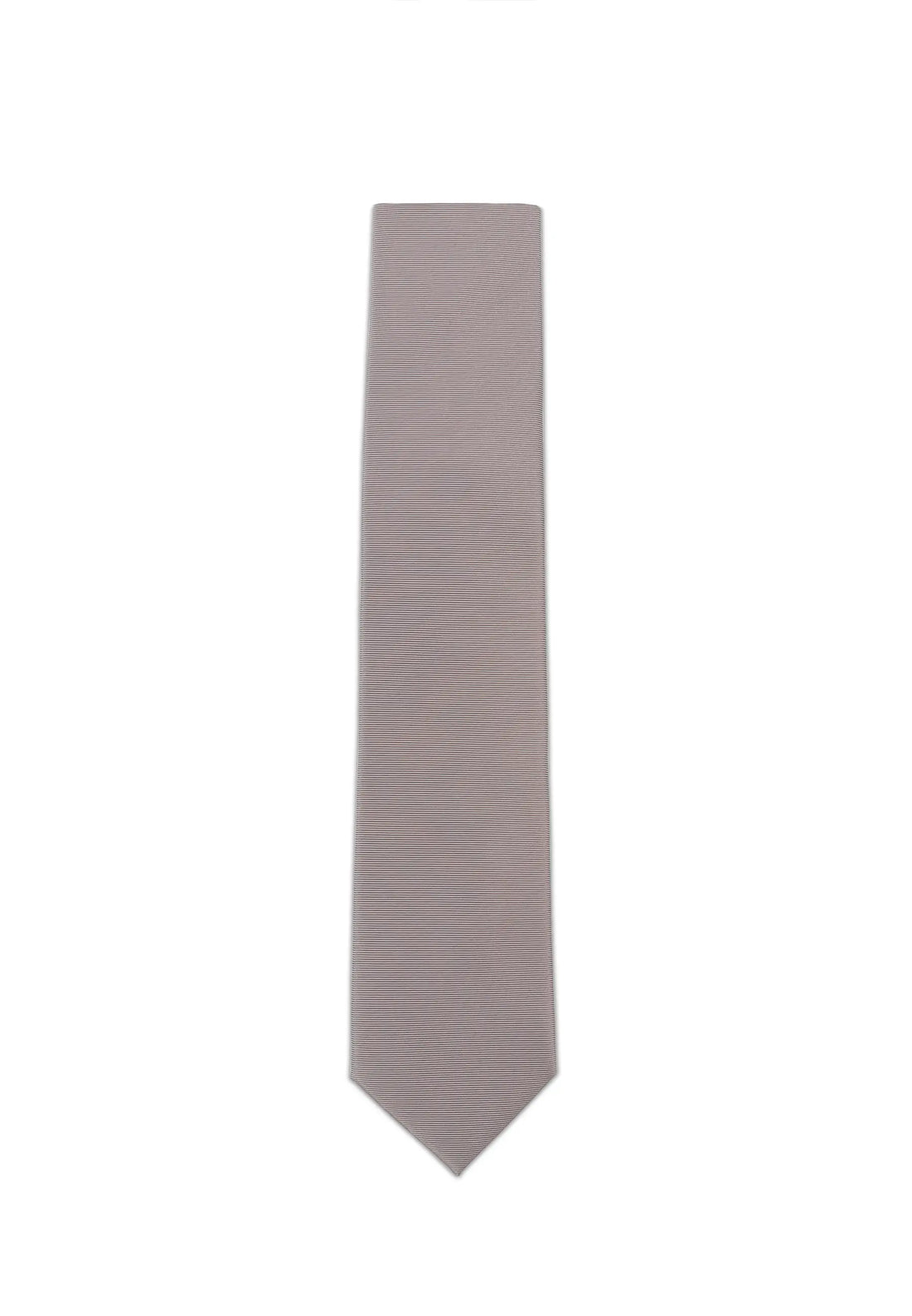 (Beige) Uni Krawatte 7cm–7.5cm flach Frontansicht