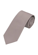 (Beige) Uni Krawatte 7cm–7.5cm gerollt Vorderansicht