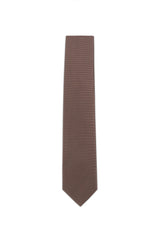 (Braun) Uni Krawatte 7cm–7.5cm flach Frontansicht