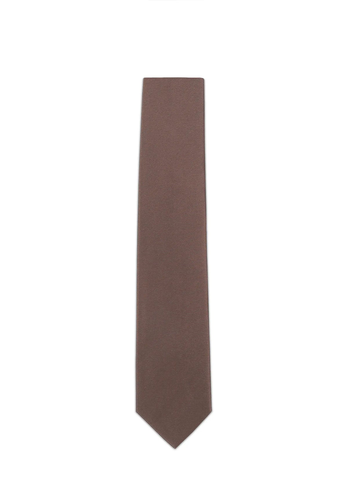 (Braun) Uni Krawatte 7cm–7.5cm flach Frontansicht