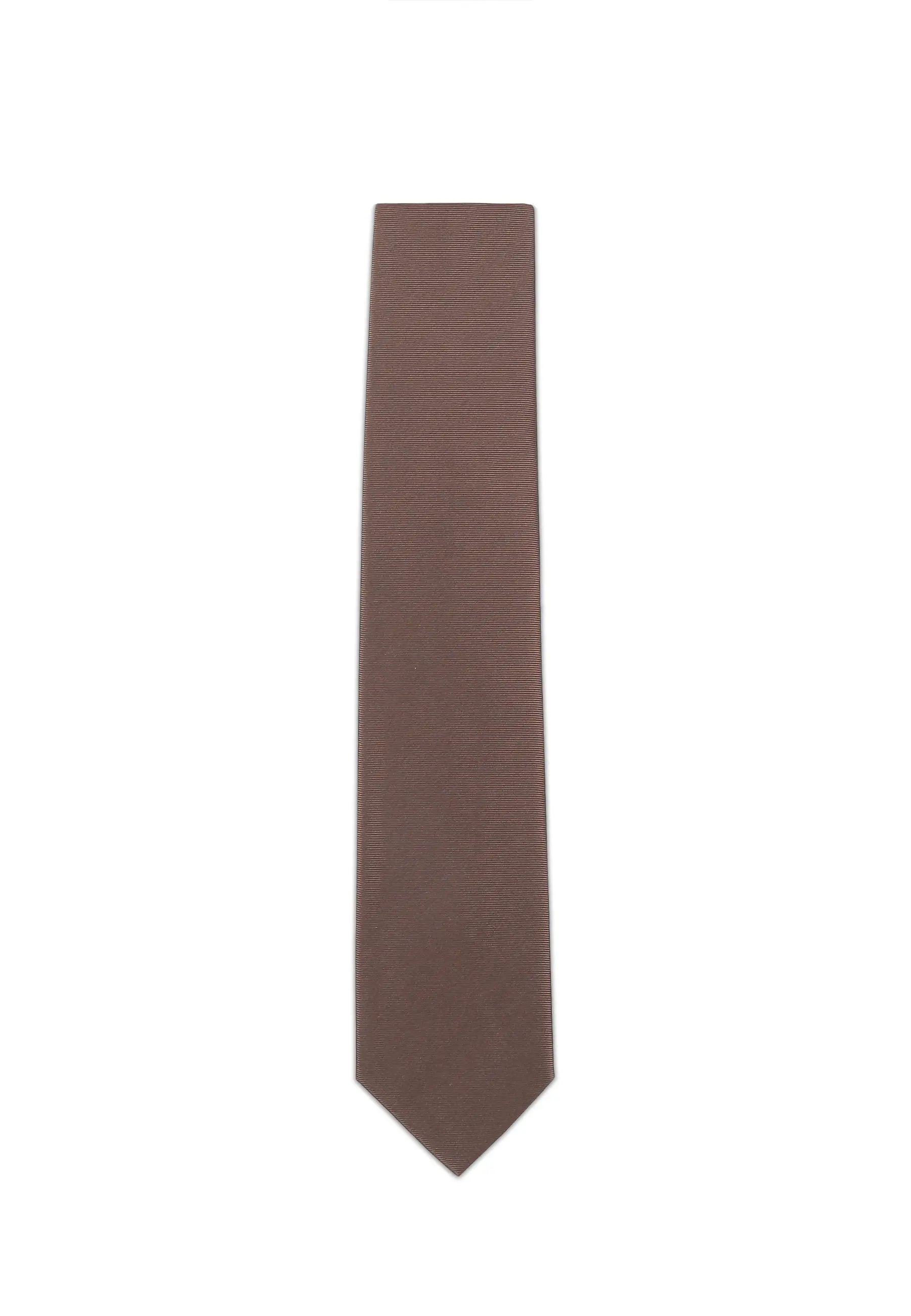 (Braun) Uni Krawatte 7cm–7.5cm flach Frontansicht