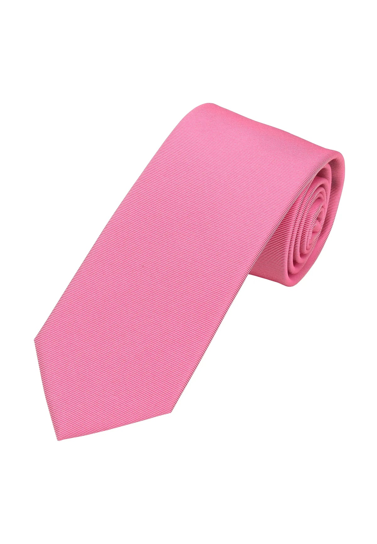 (Koralle) Uni Krawatte 7cm–7.5cm gerollt Vorderansicht