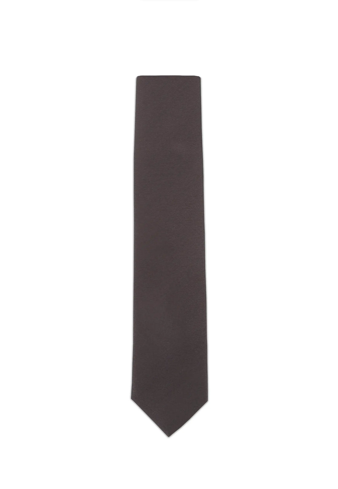 (Dunkelbraun) Uni Krawatte 7cm–7.5cm flach Frontansicht