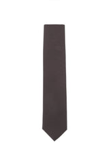 (Dunkelbraun) Uni Krawatte 7cm–7.5cm flach Frontansicht
