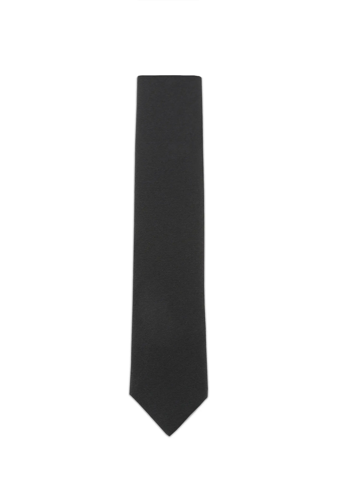 (Schwarz) Uni Krawatte 7cm–7.5cm flach Frontansicht