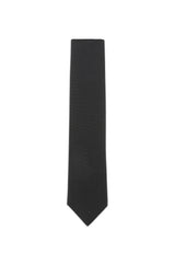 (Schwarz) Uni Krawatte 7cm–7.5cm flach Frontansicht