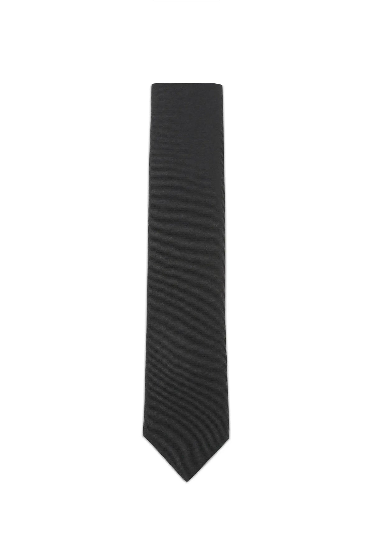 (Schwarz) Uni Krawatte 7cm–7.5cm flach Frontansicht
