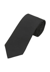 (Schwarz) Uni Krawatte 7cm–7.5cm gerollt Vorderansicht