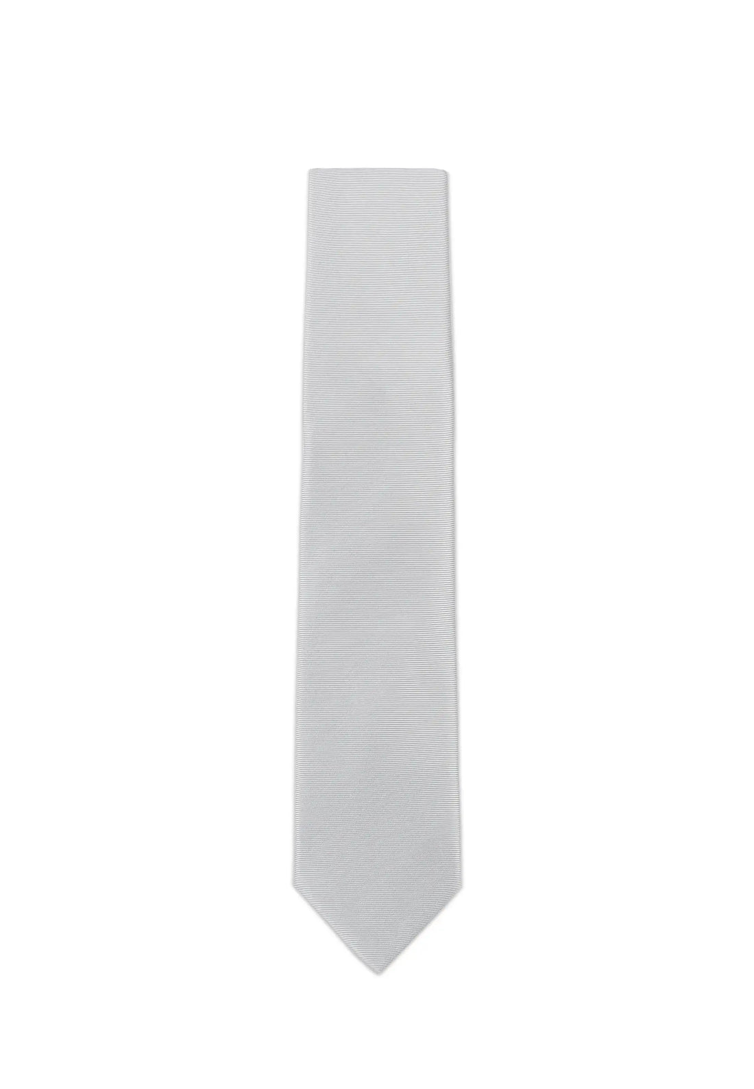 (Silber) Uni Krawatte 7cm–7.5cm flach Frontansicht