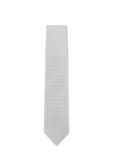 (Silber) Uni Krawatte 7cm–7.5cm flach Frontansicht