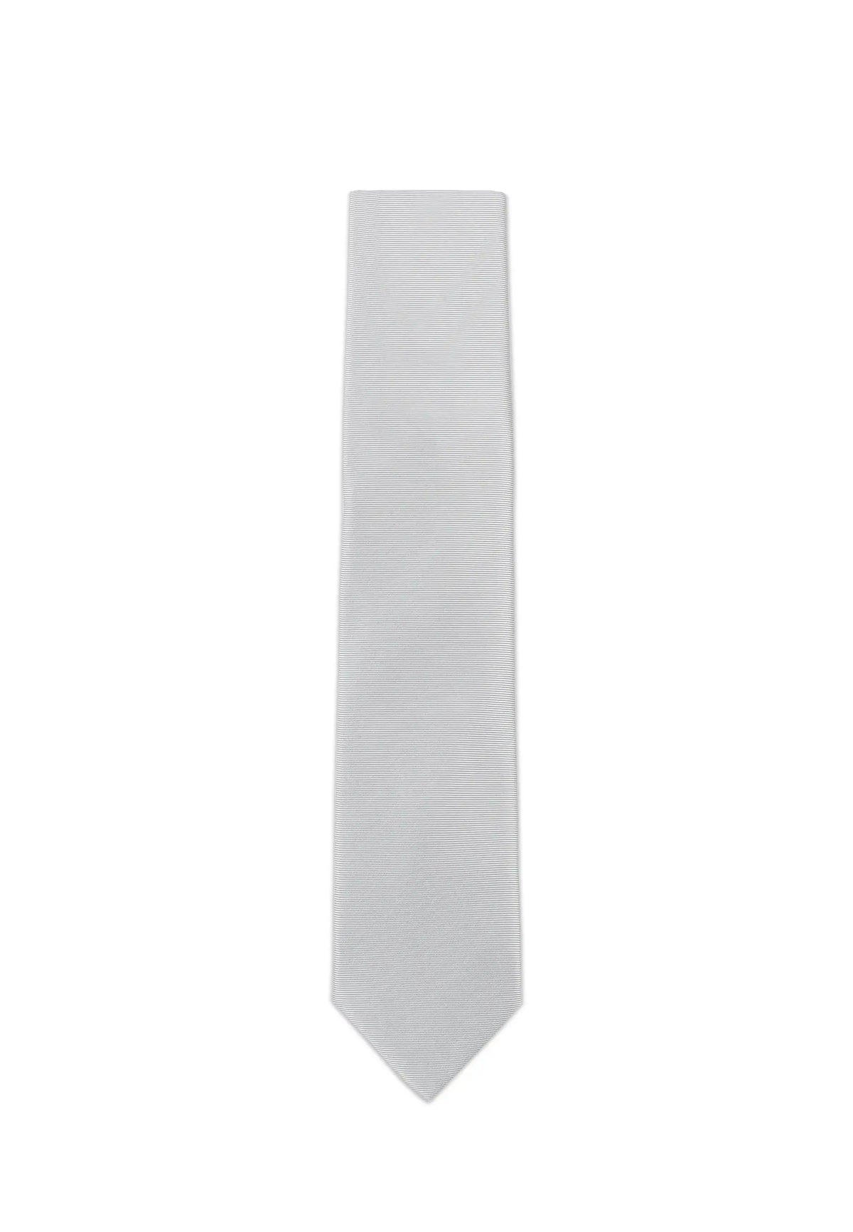 (Silber) Uni Krawatte 7cm–7.5cm flach Frontansicht