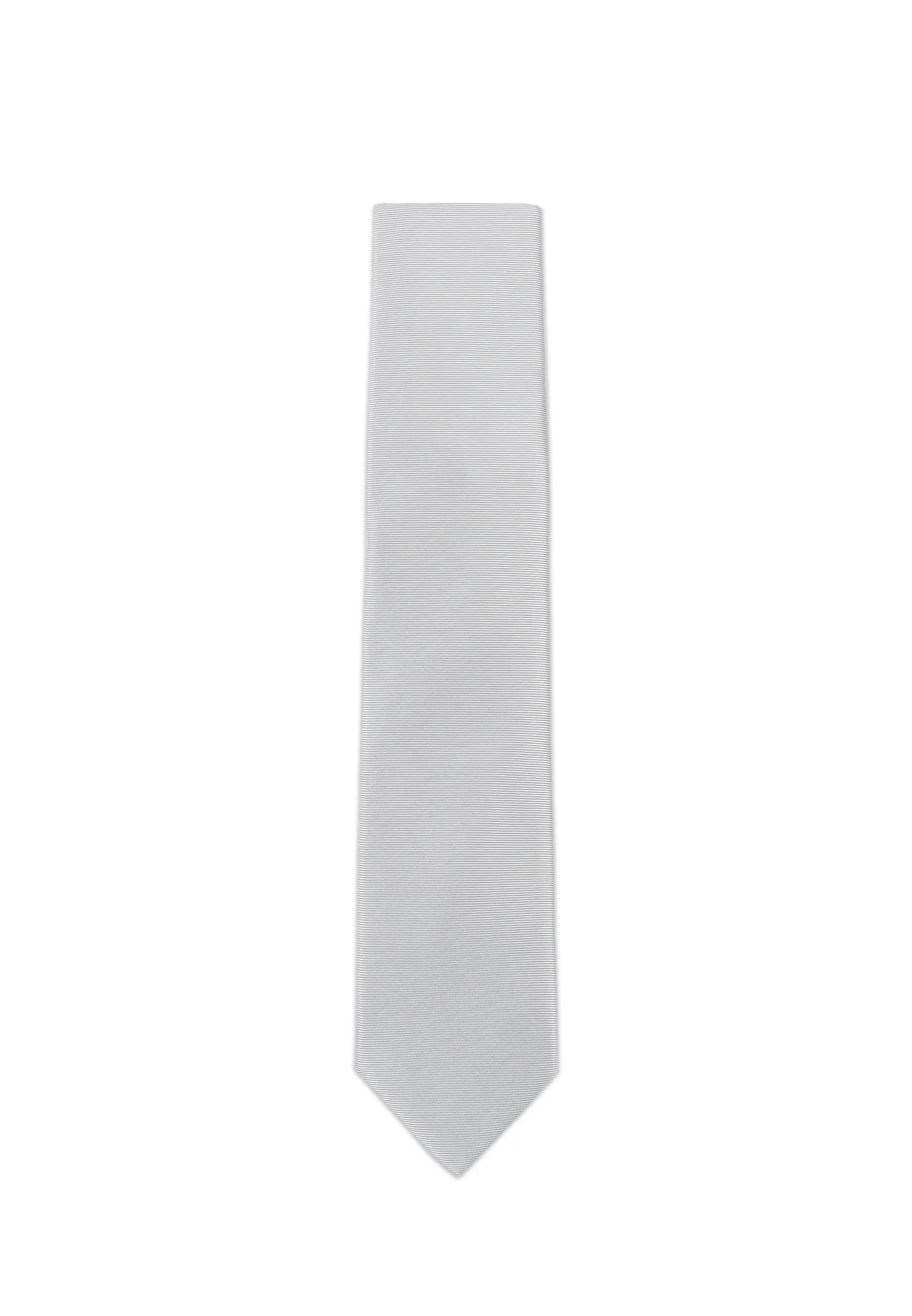 (Silber) Uni Krawatte 7cm–7.5cm flach Frontansicht