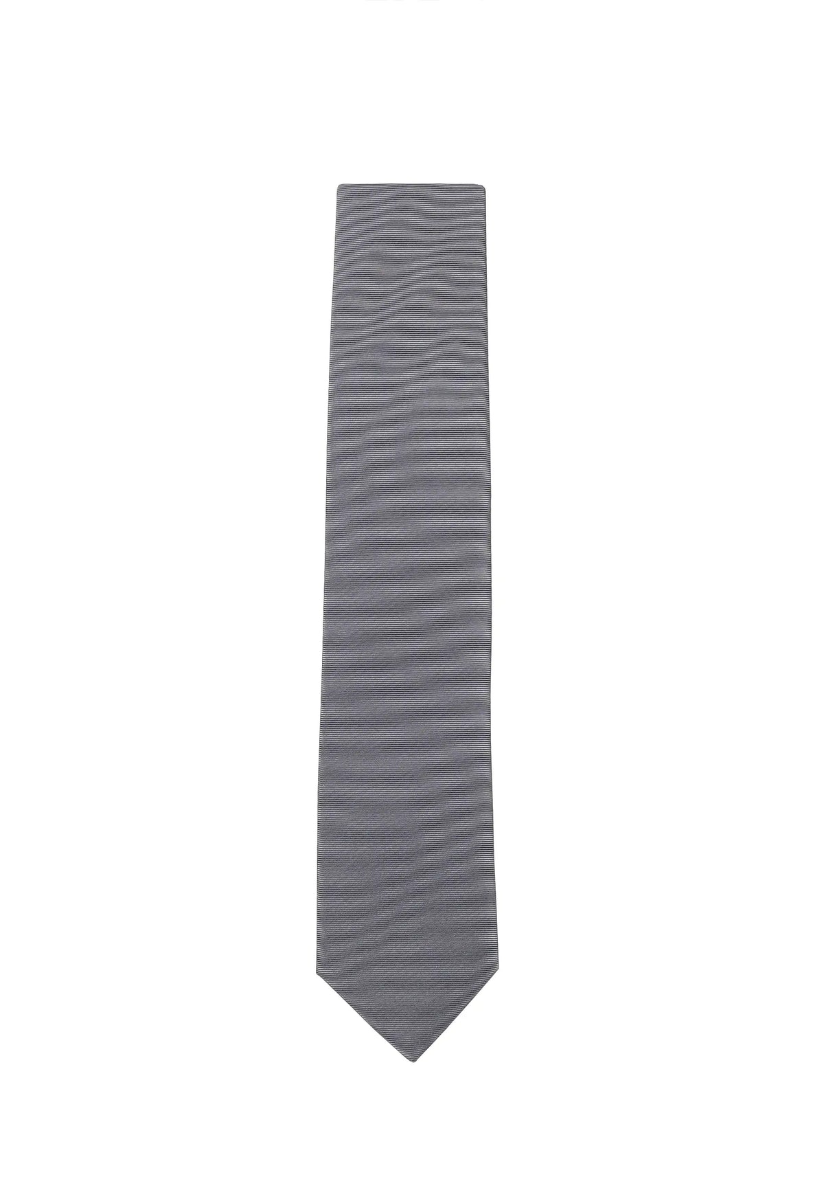 (Grau) Uni Krawatte 7cm–7.5cm flach Frontansicht