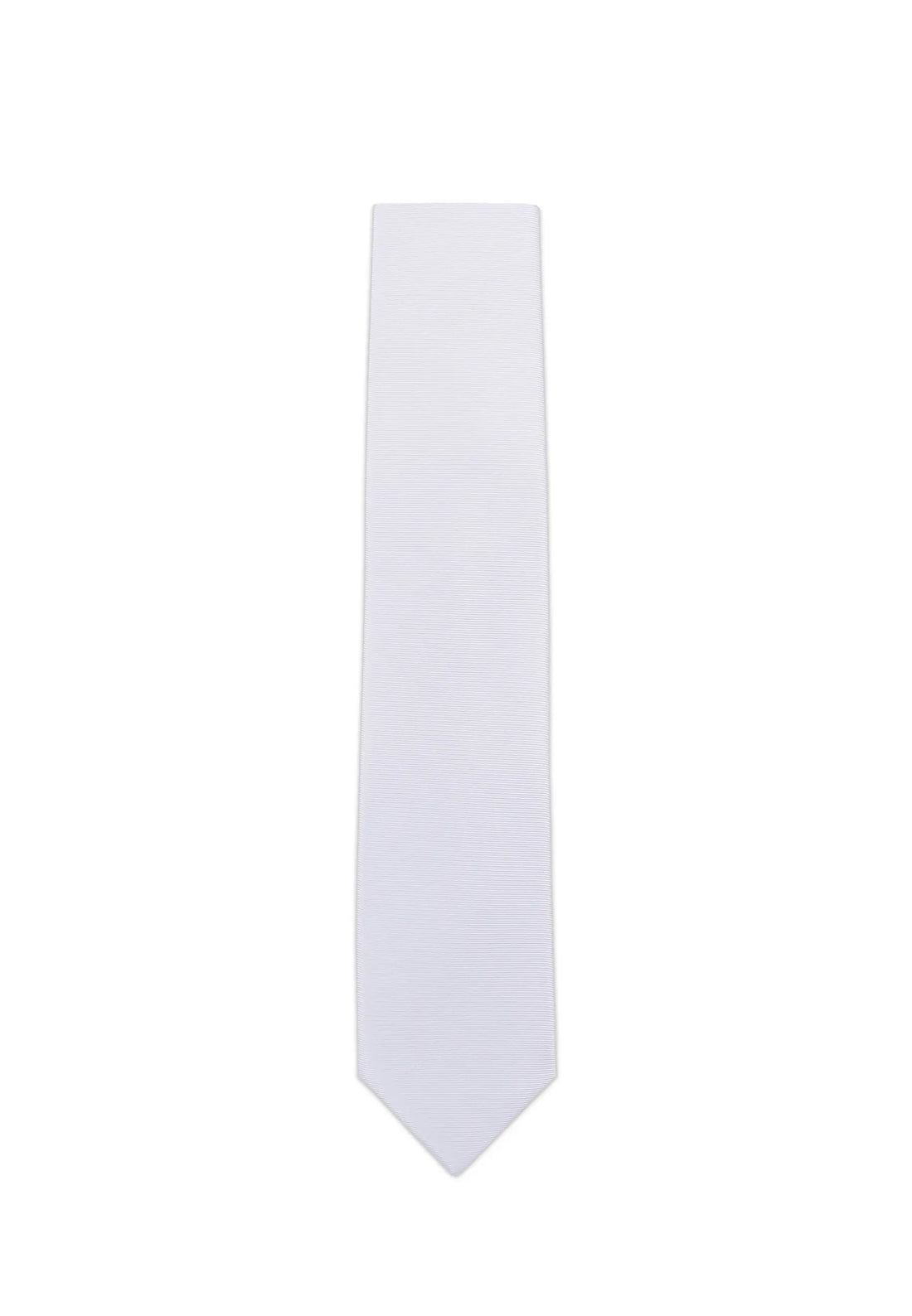 (Weiß) Uni Krawatte 7cm–7.5cm flach Frontansicht