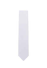 (Weiß) Uni Krawatte 7cm–7.5cm flach Frontansicht