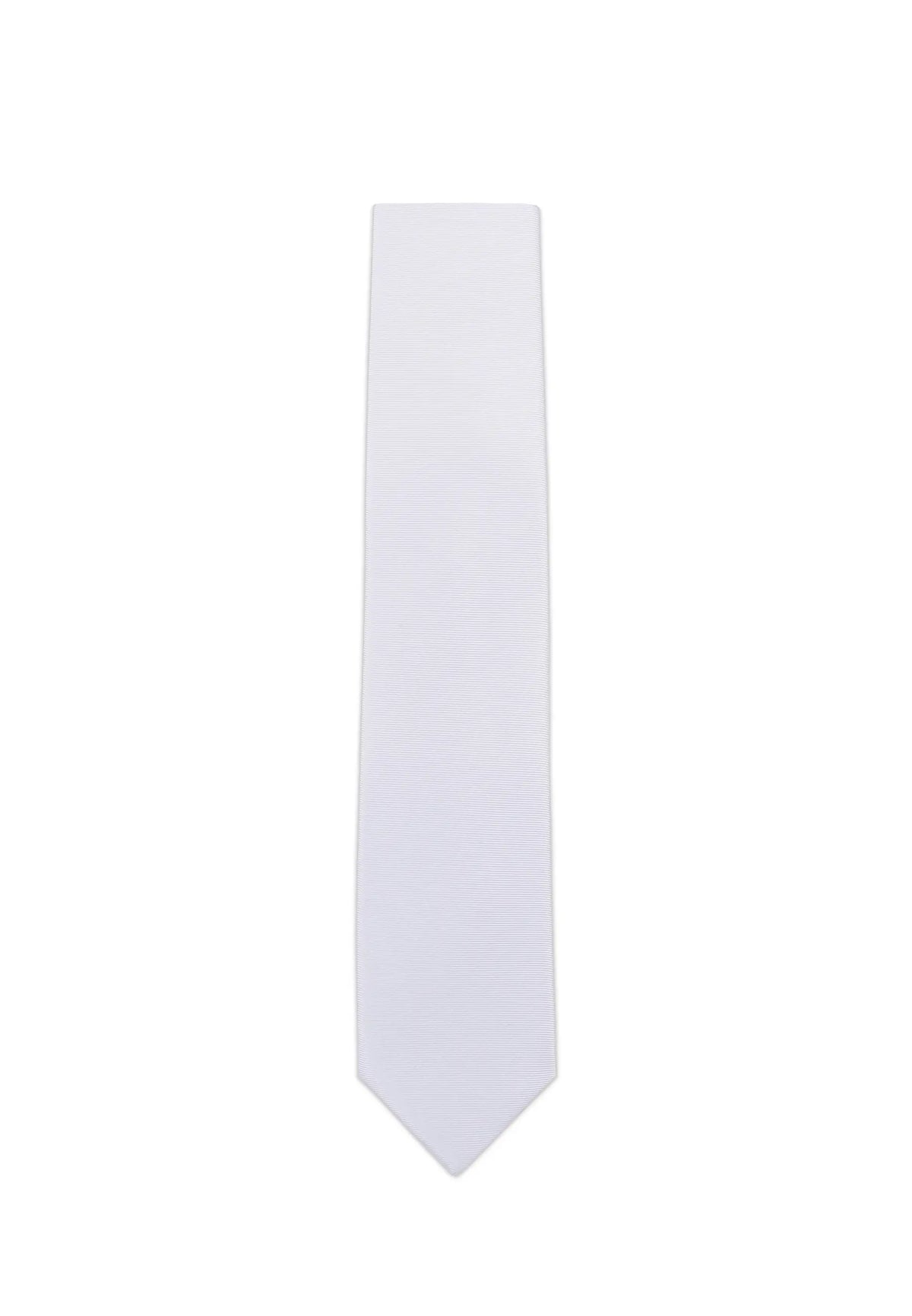(Weiß) Uni Krawatte 7cm–7.5cm flach Frontansicht