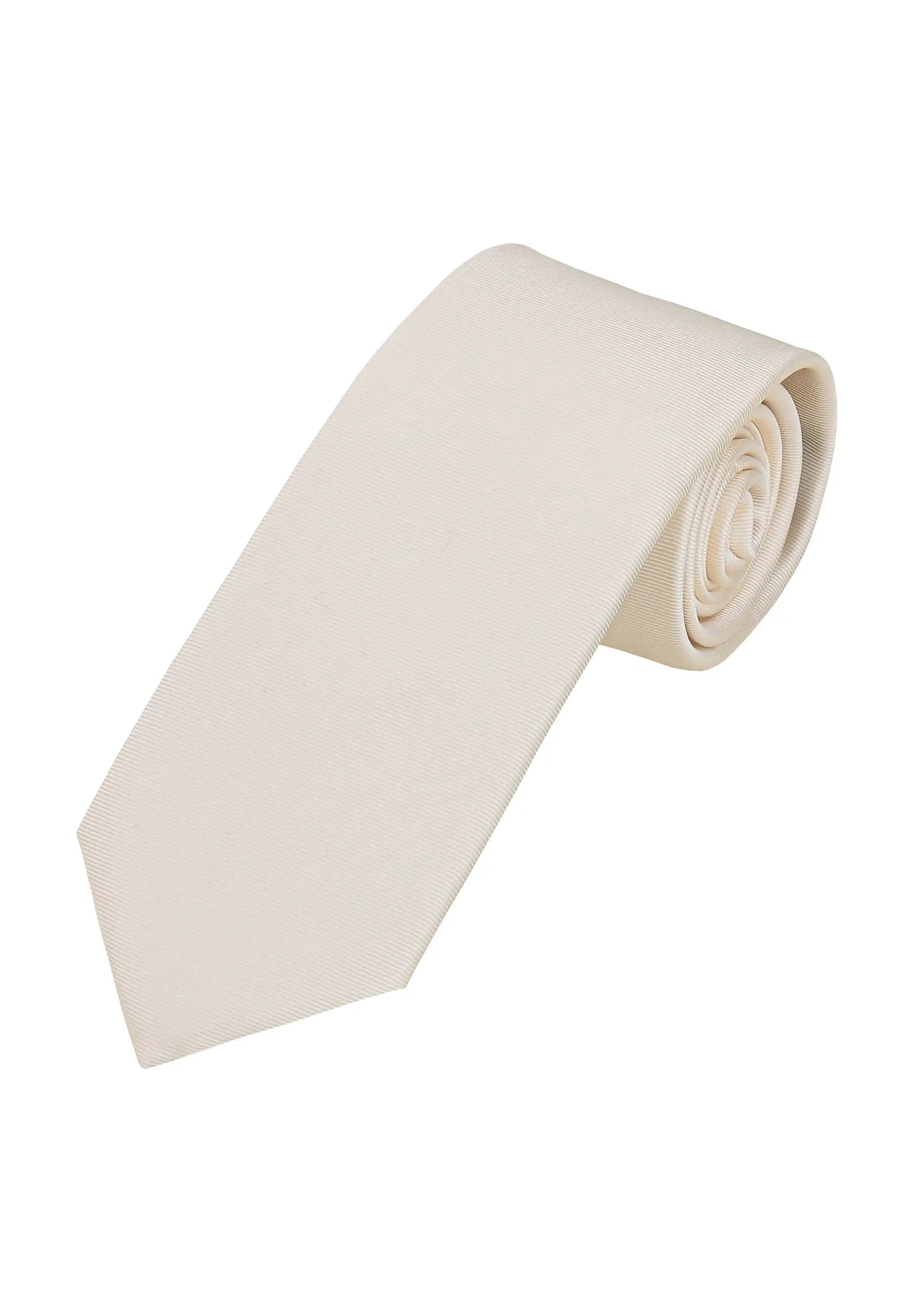(Champagner) Uni Krawatte 7cm–7.5cm gerollt Vorderansicht