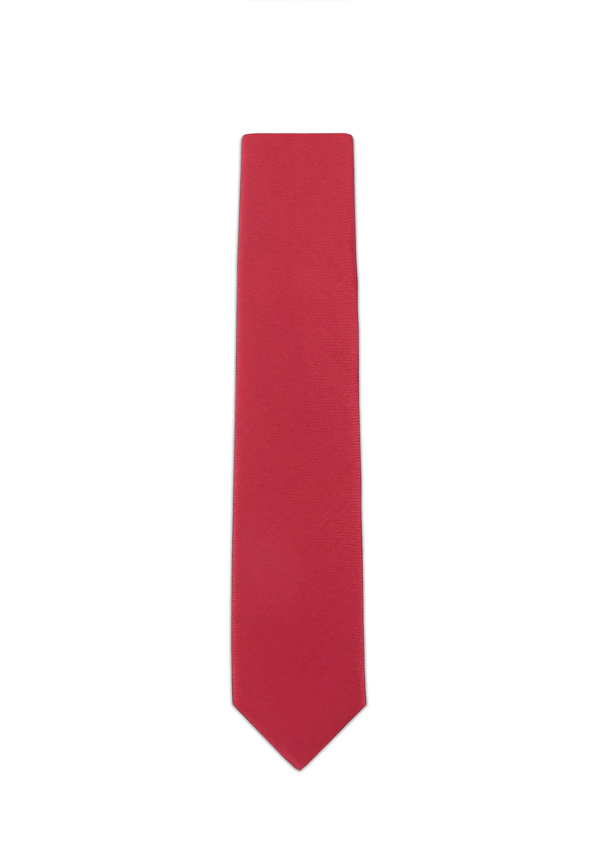 (Hellrot) Uni Krawatte 7cm–7.5cm flach Frontansicht