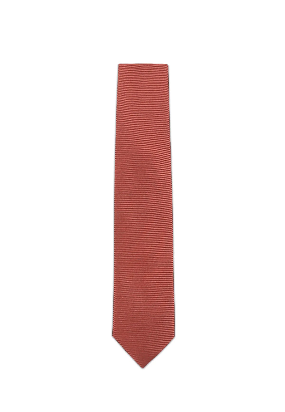 (Ziegel) Uni Krawatte 7cm–7.5cm flach Frontansicht