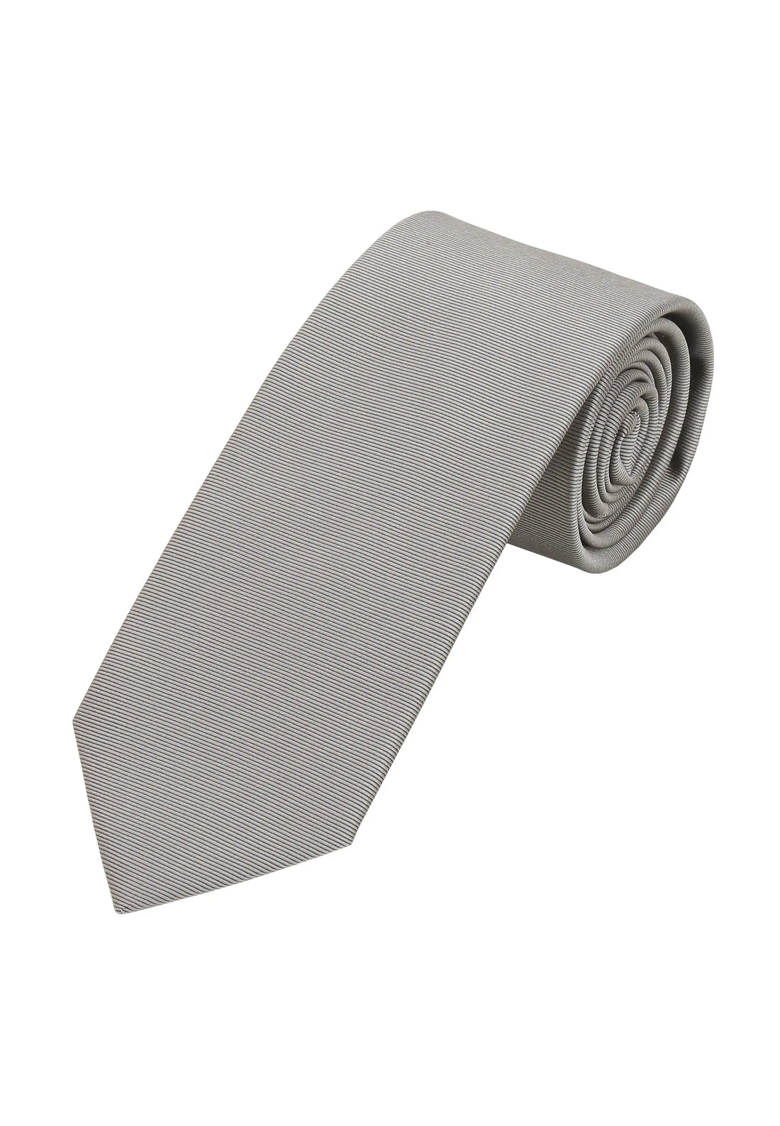 (Hellbeige) Uni Krawatte 7cm–7.5cm gerollt Vorderansicht