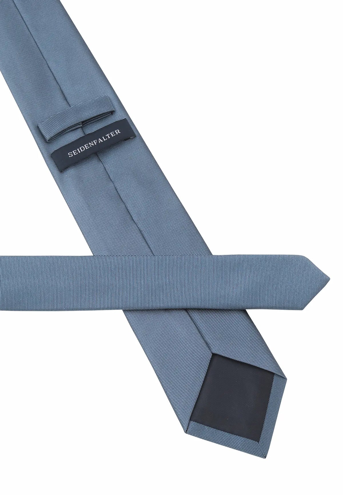 (Oceanblau) Uni Krawatte Rückseite mit Label Detailaufnahme