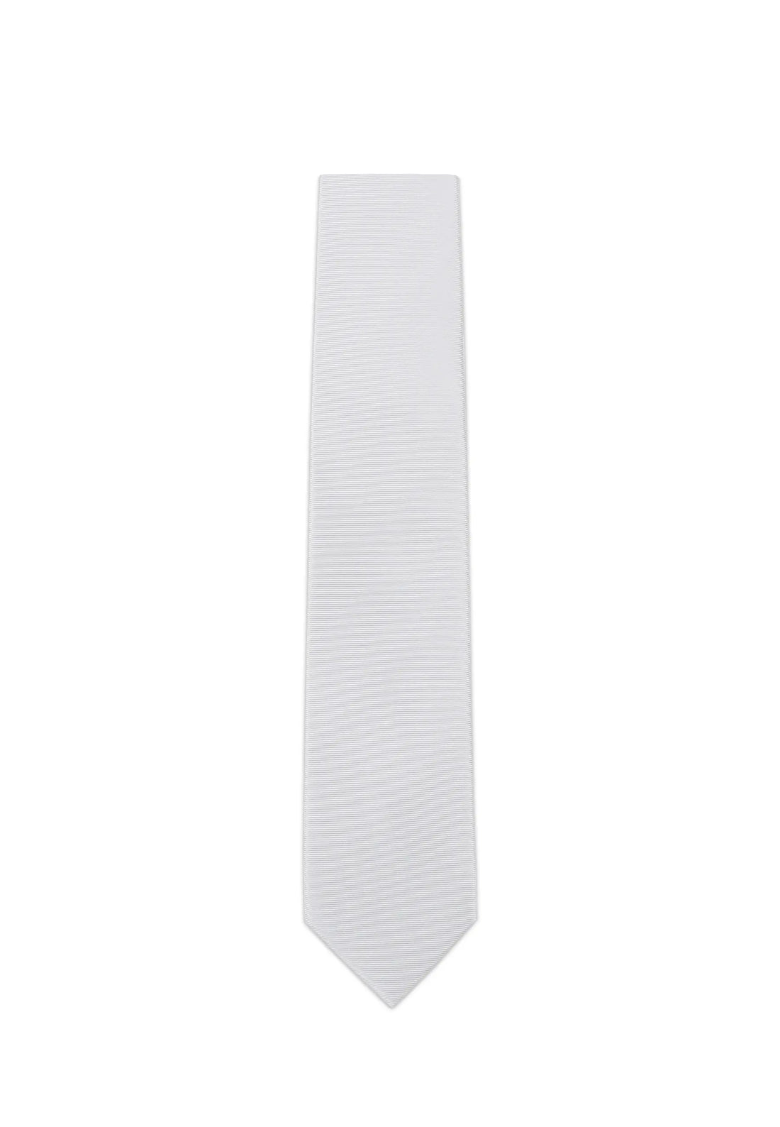 (Hellgrau) Uni Krawatte 7cm–7.5cm flach Frontansicht