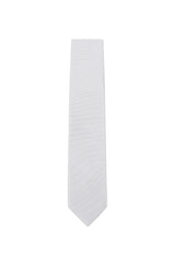 (Hellgrau) Uni Krawatte 7cm–7.5cm flach Frontansicht