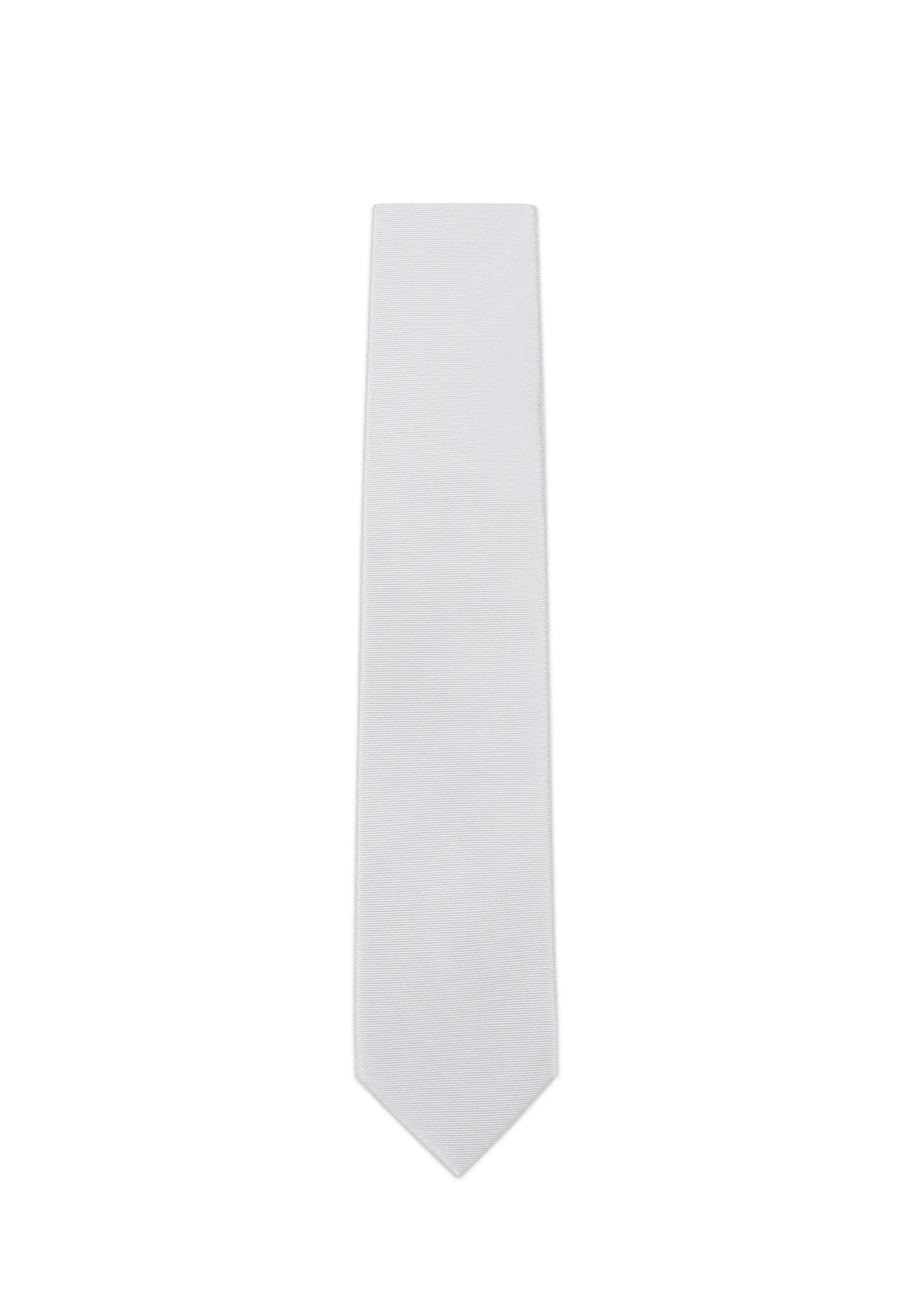 (Hellgrau) Uni Krawatte 7cm–7.5cm flach Frontansicht