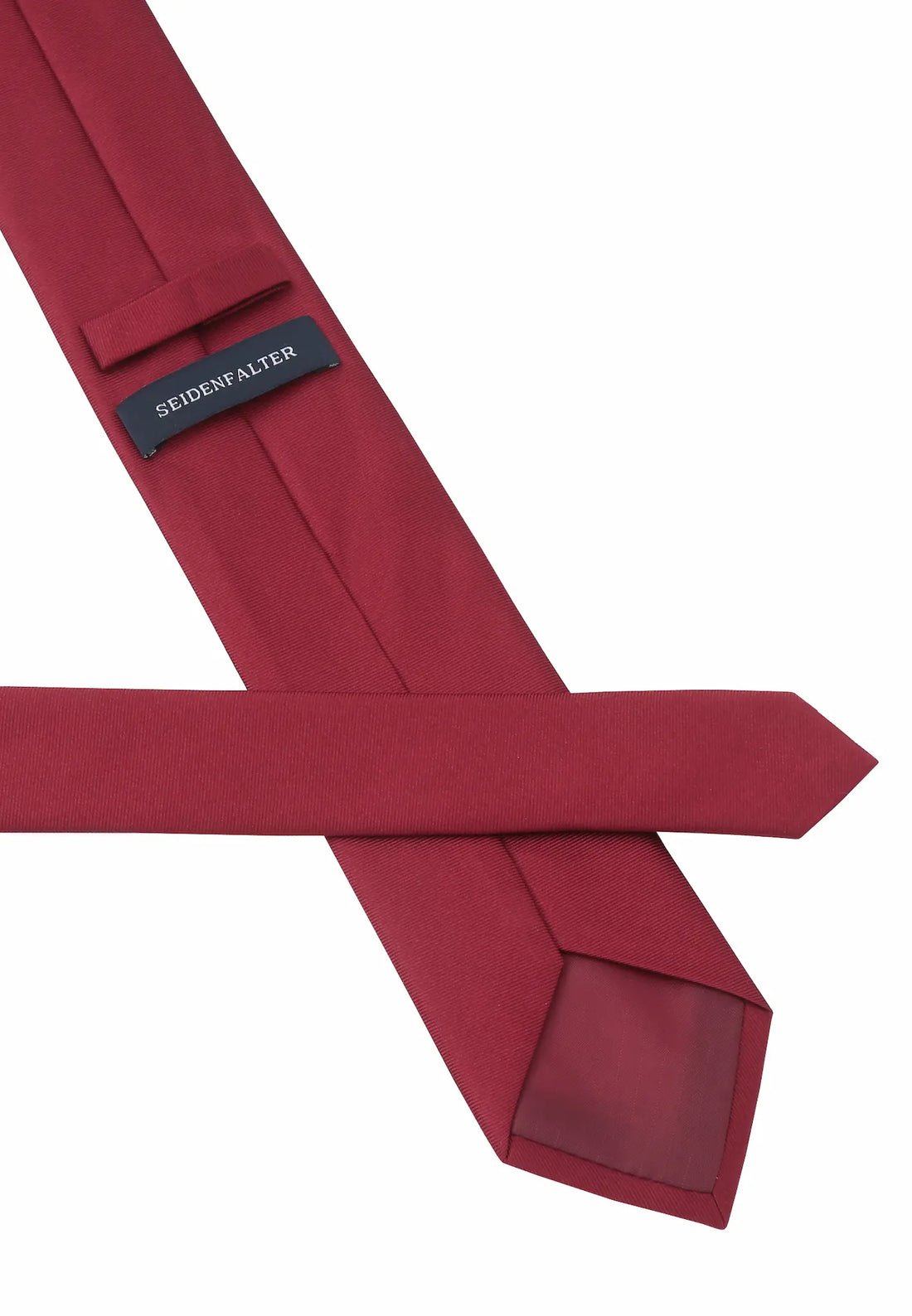 (Mittelrot) Uni Krawatte Rückseite mit Label Detailaufnahme