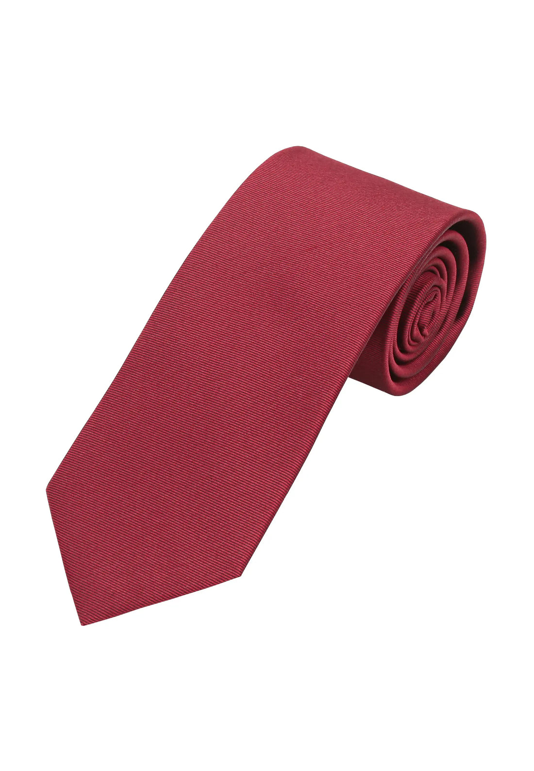(Mittelrot) Uni Krawatte 7cm–7.5cm gerollt Vorderansicht