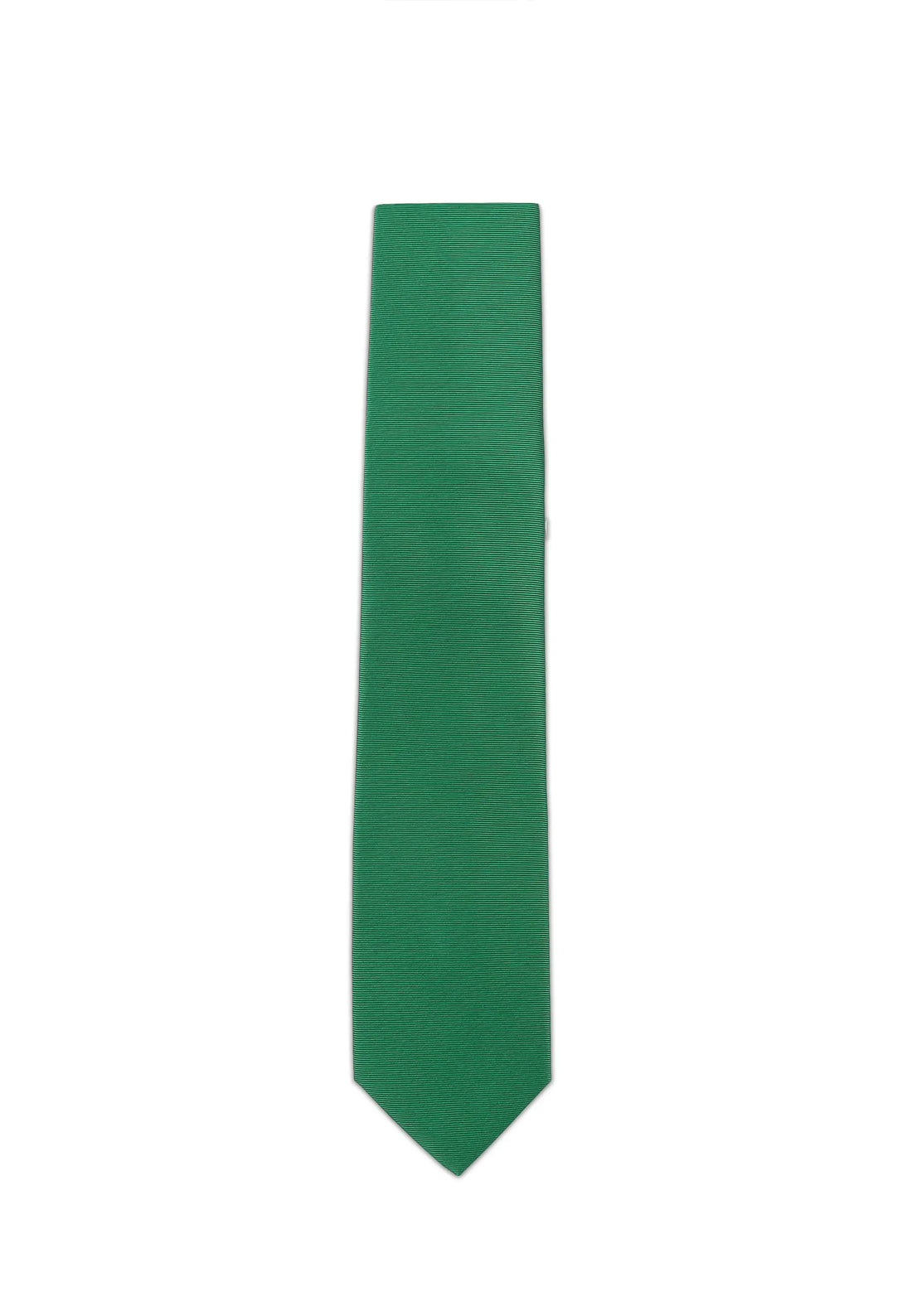 (Grün) Uni Krawatte 7cm–7.5cm flach Frontansicht