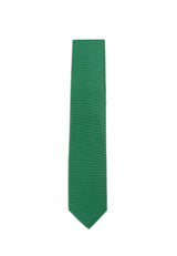 (Grün) Uni Krawatte 7cm–7.5cm flach Frontansicht